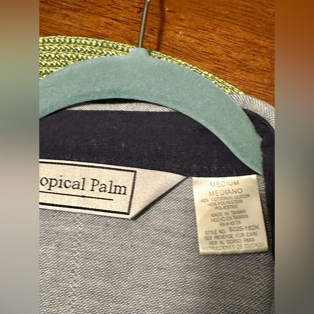 Vintage‎ Tropical Palm Men's Polo Shirt - Picture 4 of 6